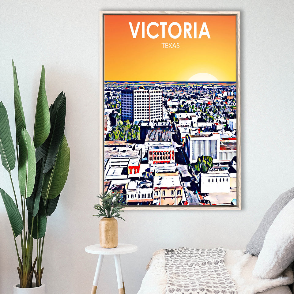 Victoria TX Art, Large Canvas, Framed Canvas Print Wall Art Home Decor, Floating Frame
