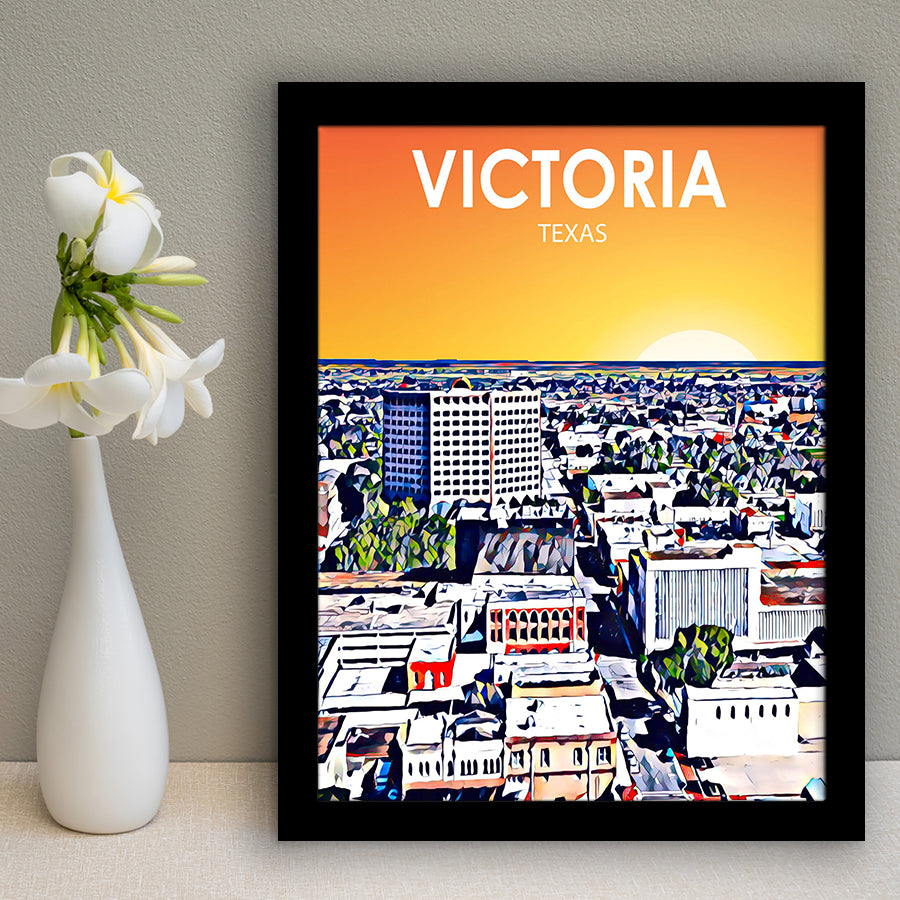 Victoria TX Art, City Art Print, Framed Art Print Wall Art Home Decor, Framed Picture
