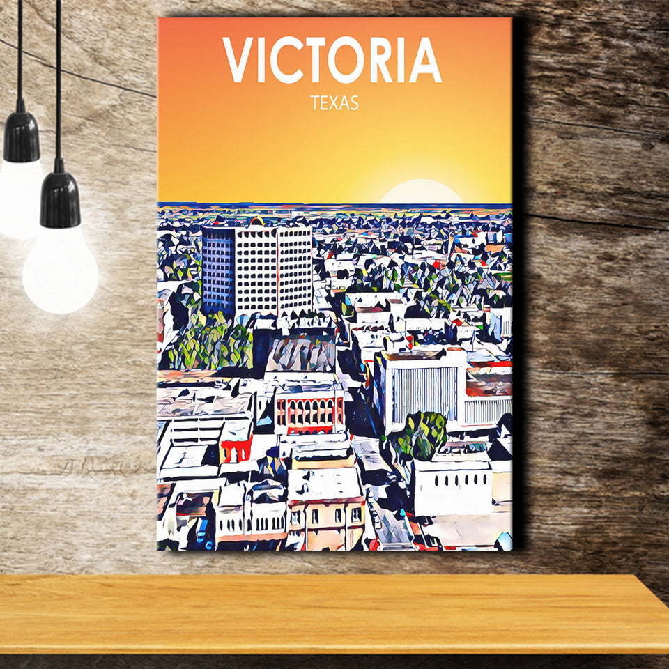 Victoria TX Art ,City Art Print, Large Canvas, Canvas Print Wall Art Home Decor