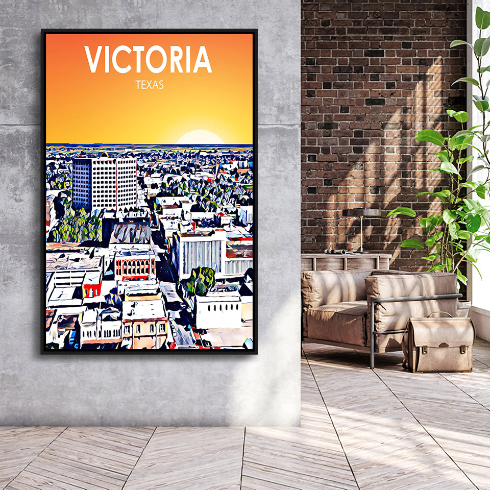 Victoria TX Art, Large Canvas, Framed Canvas Print Wall Art Home Decor, Floating Frame