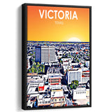 Victoria TX Art, Large Canvas, Framed Canvas Print Wall Art Home Decor, Floating Frame
