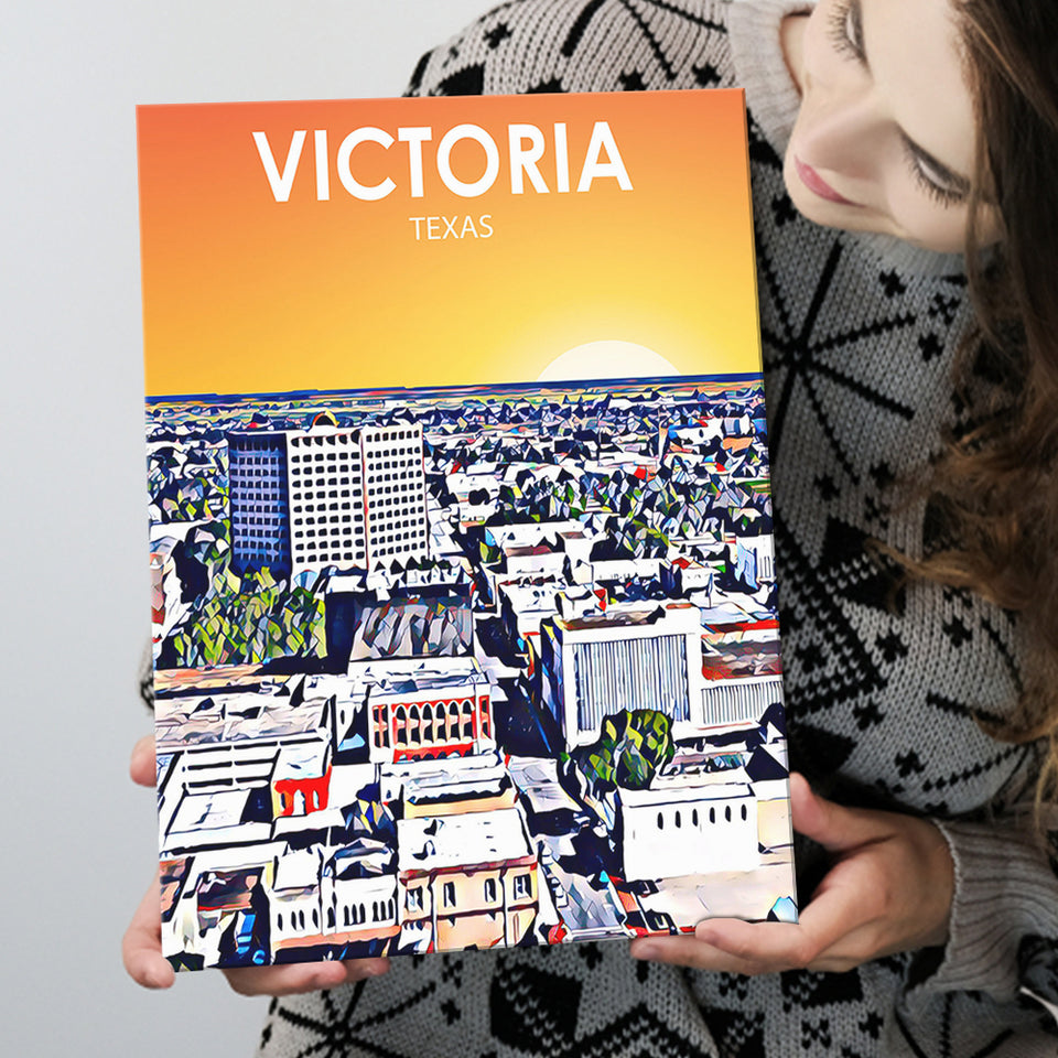 Victoria TX Art ,City Art Print, Large Canvas, Canvas Print Wall Art Home Decor