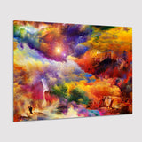 View Of The Rainbow Hilltop Abstract Colourful Poster Prints Wall Art Decor, Unframe, Poster Art