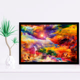 View Of The Rainbow Hilltop Abstract Colourful Framed Art Prints Wall Art Decor, Framed Picture, Home Decor
