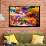 View Of The Rainbow Hilltop Abstract Colourful Framed Art Prints Wall Art Decor, Framed Picture, Home Decor