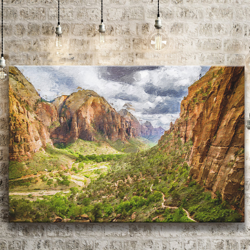 View on Zion National Park Canvas Prints Wall Art Decor - Paiting Canvas, Art Prints, Wall Decor, For Sale