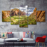 View on Zion National Park 5 Piece Canvas Prints Wall Art Decor - Painting Canvas, Multi Panels