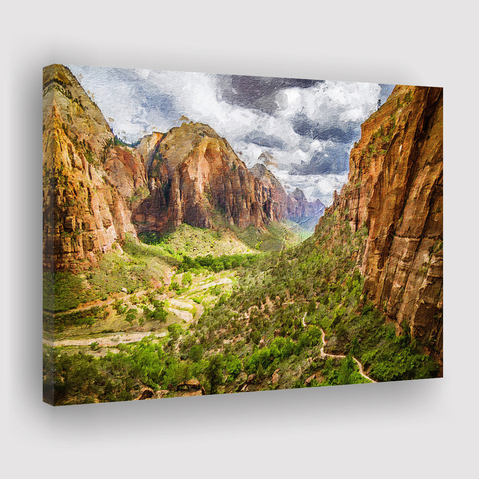 View on Zion National Park Canvas Prints Wall Art Decor - Paiting Canvas, Art Prints, Wall Decor, For Sale