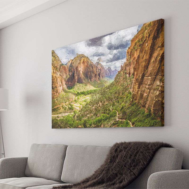 View on Zion National Park Canvas Prints Wall Art Decor - Paiting Canvas, Art Prints, Wall Decor, For Sale