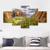 View on Zion National Park 5 Piece Canvas Prints Wall Art Decor - Painting Canvas, Multi Panels