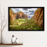 View on Zion National Park Framed Canvas Prints Wall Art Decor - Paiting Canvas, Art Prints, Floating Frame