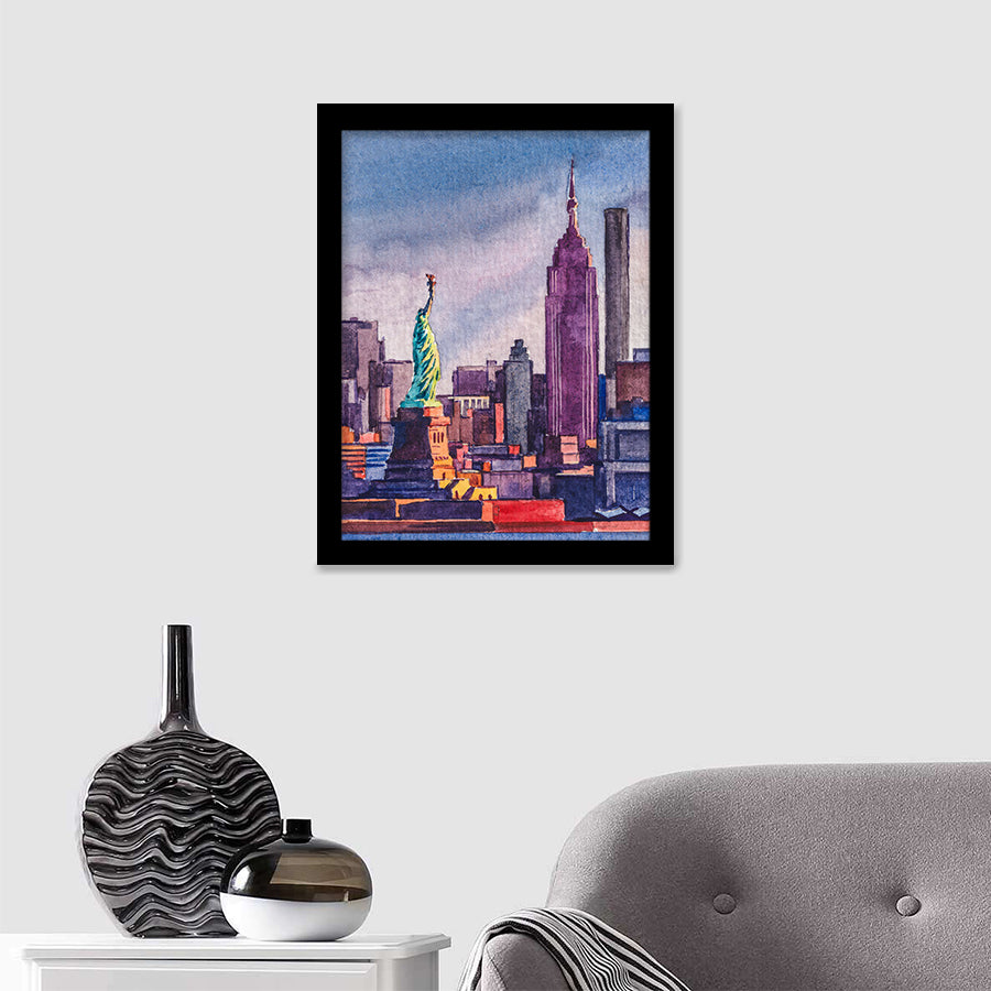 View On Downtown Building Nyc Framed Wall Art - Framed Prints, Print for Sale, Painting Prints, Art Prints