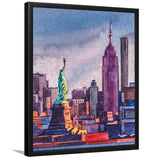 View On Downtown Building Nyc Framed Wall Art - Framed Prints, Print for Sale, Painting Prints, Art Prints