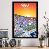 Vigo Spain Art Sunset Art Print, City Art Print, Framed Art Print Wall Art Home Decor, Framed Picture