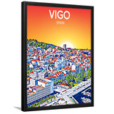 Vigo Spain Art Sunset Art Print, City Art Print, Framed Art Print Wall Art Home Decor, Framed Picture
