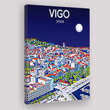 Vigo Spain Art Night Art Print ,City Art Print, Large Canvas, Canvas Print Wall Art Home Decor