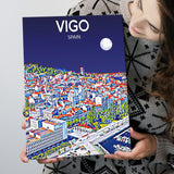 Vigo Spain Art Night Art Print ,City Art Print, Large Canvas, Canvas Print Wall Art Home Decor