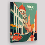 Vigo Spain Retro Art Print ,City Art Print, Large Canvas, Canvas Print Wall Art Home Decor