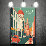 Vigo Spain Retro Art Print ,City Art Print, Large Canvas, Canvas Print Wall Art Home Decor