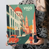 Vigo Spain Retro Art Print ,City Art Print, Large Canvas, Canvas Print Wall Art Home Decor