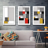 Vintage Abstract Art Geometric Design Canvas Prints 3 Pieces Wall Art Decor - Painting Canvas, Multi Panel, Home Decor