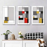Vintage Abstract Art Geometric Design Canvas Prints 3 Pieces Wall Art Decor - Painting Canvas, Multi Panel, Home Decor