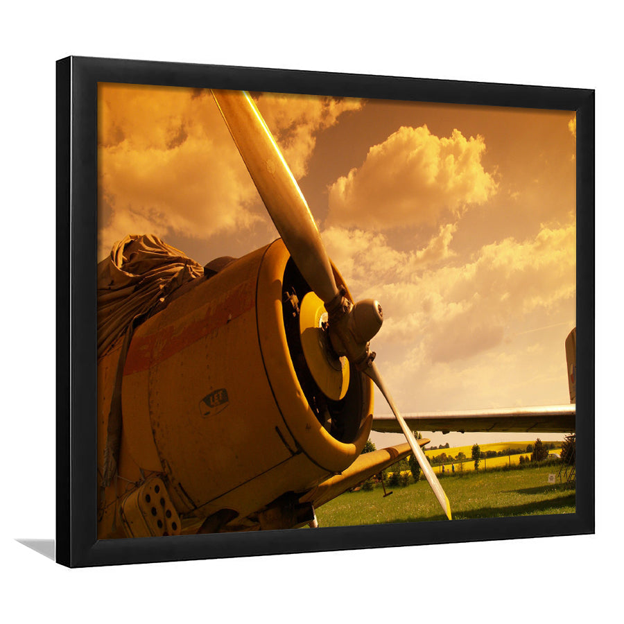 Vintage Aircraft Plane Propeller Framed Art Prints Wall Decor - Painting Art, Framed Picture, Ready to Hang