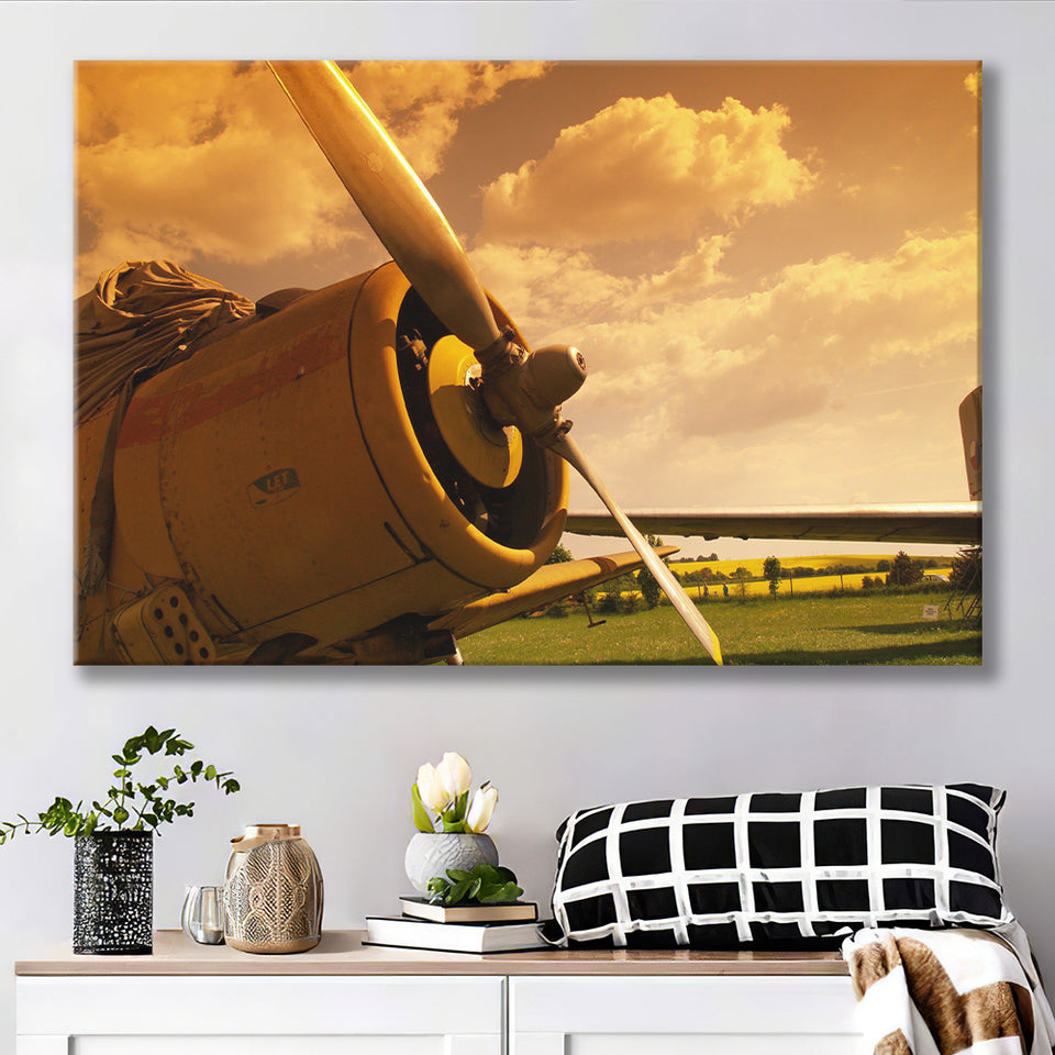 Vintage Aircraft Plane Propeller Canvas Prints Wall Art Decor - Painting Canvas, Art Prints, Ready to Hang