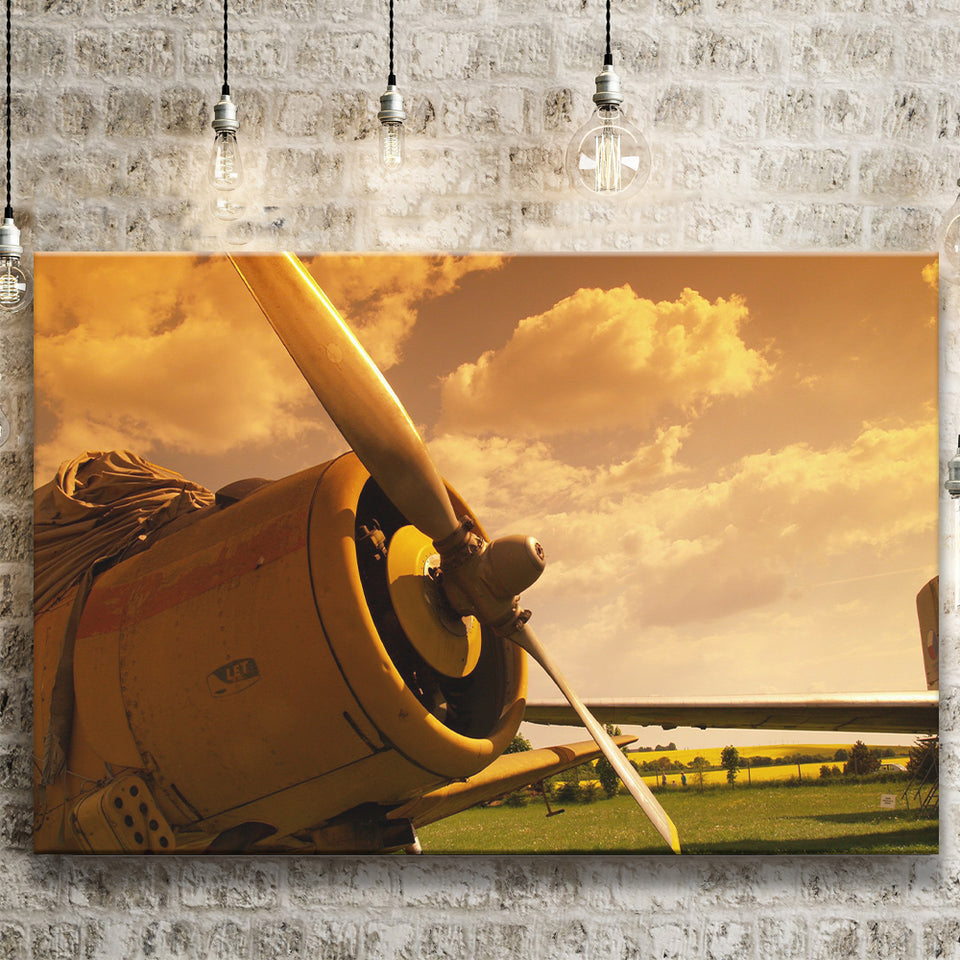 Vintage Aircraft Plane Propeller Canvas Prints Wall Art Decor - Painting Canvas, Art Prints, Ready to Hang