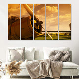 Vintage Aircraft Plane Propeller 5 Piece B Canvas Prints Wall Art Decor - Painting Canvas, Multi Panels