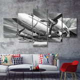 Vintage Aircraft 5 Piece Canvas Prints Wall Art Decor - Painting Canvas, Multi Panels