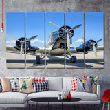 Vintage Airplane Wall Mural Aerobatic 5 Piece B Canvas Prints Wall Art Decor - Painting Canvas, Multi Panels