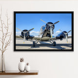 Vintage Airplane Wall Mural Aerobatic Framed Canvas Prints Wall Art Decor - Painting Canvas, Black Framed Picture