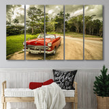 Vintage American Car in Cuba, Cuba 5 Panels B,Large Canvas,Canvas Prints Wall Art Home Decor