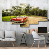 Vintage American Car in Cuba, Cuba Multi Panels,Canvas Prints Wall Art Home Decor