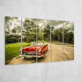 Vintage American Car in Cuba, Cuba 5 Panels B,Large Canvas,Canvas Prints Wall Art Home Decor