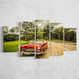 Vintage American Car in Cuba, Cuba Multi Panels,Canvas Prints Wall Art Home Decor