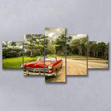 Vintage American Car in Cuba, Cuba Multi Panels,Canvas Prints Wall Art Home Decor
