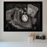 Vintage Baseball, Baseball Framed Art Prints Wall Art Decor,Black Frame, Ready to hang
