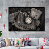 Vintage Baseball, Baseball Framed Art Prints Wall Art Decor,Black Frame, Ready to hang