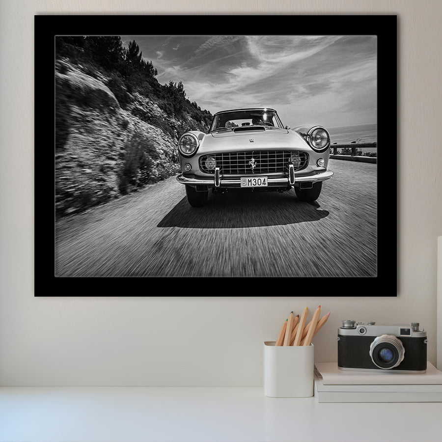 Vintage Car Wall Art In Black And White Framed Art Print Wall Decor - Painting Art, Framed Picture, Home Decor