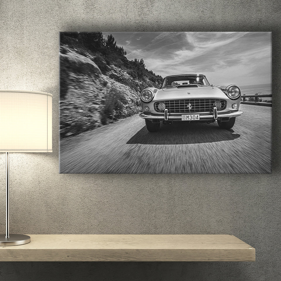 Vintage Car Wall Art In Black And White Canvas Prints Wall Art - Painting Canvas,Wall Decor,Art Print,Home Decor
