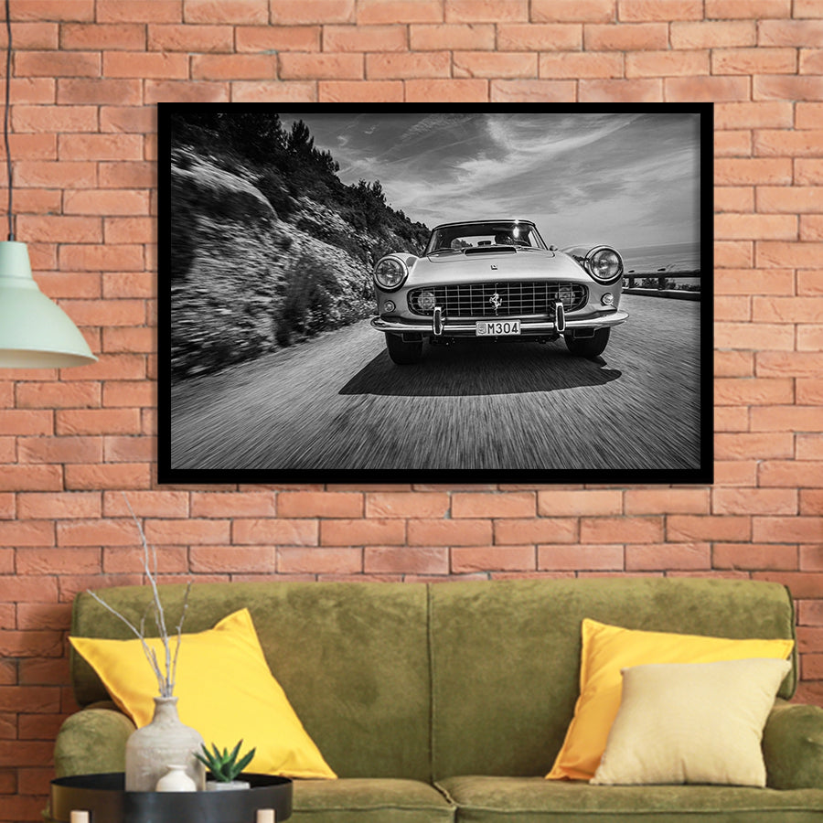 Vintage Car Wall Art In Black And White Framed Art Print Wall Decor - Painting Art, Framed Picture, Home Decor