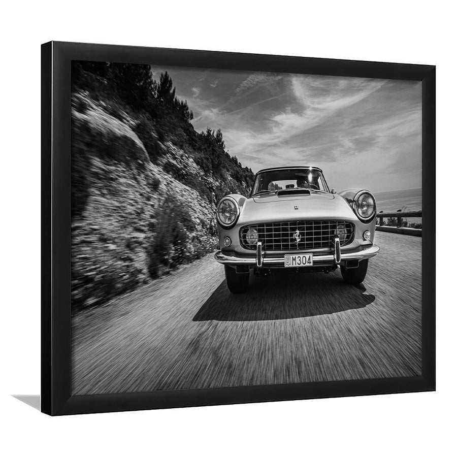 Vintage Car Wall Art In Black And White Framed Art Print Wall Decor - Painting Art, Framed Picture, Home Decor