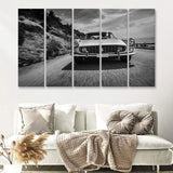 Vintage Car Wall Art In Black And White 5 Piece B Multi Panels Canvas Prints Wall Art - Painting Canvas,Wall Decor