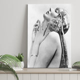 Vintage Flapper Girl Black And White Print, Classic Beauty Canvas Prints Wall Art Home Decor