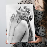 Vintage Flapper Girl Black And White Print, Classic Beauty Canvas Prints Wall Art Home Decor