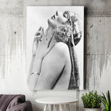 Vintage Flapper Girl Black And White Print, Classic Beauty Canvas Prints Wall Art Home Decor