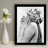 Vintage Flapper Girl Black And White Print, Classic Beauty Framed Art Print Wall Art Decor,Framed Picture
