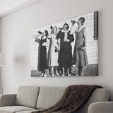 Vintage Flapper Girls Drinking Black And White Print, Roaring Twenties Vintage Style Canvas Prints Wall Art Home Decor